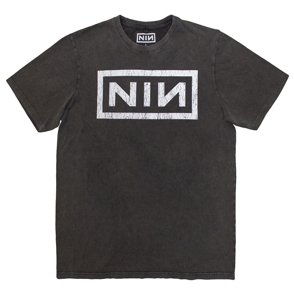 Nine Inch Nails Classic Logo Premium Stone Wash T-Shirt for Band Merch Fans