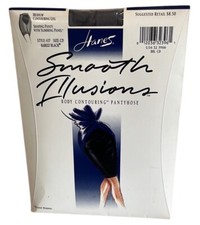 Vtg 1993 Hanes Smooth Illusions Body Contouring Pantyhose 637 sz CD Barely Black