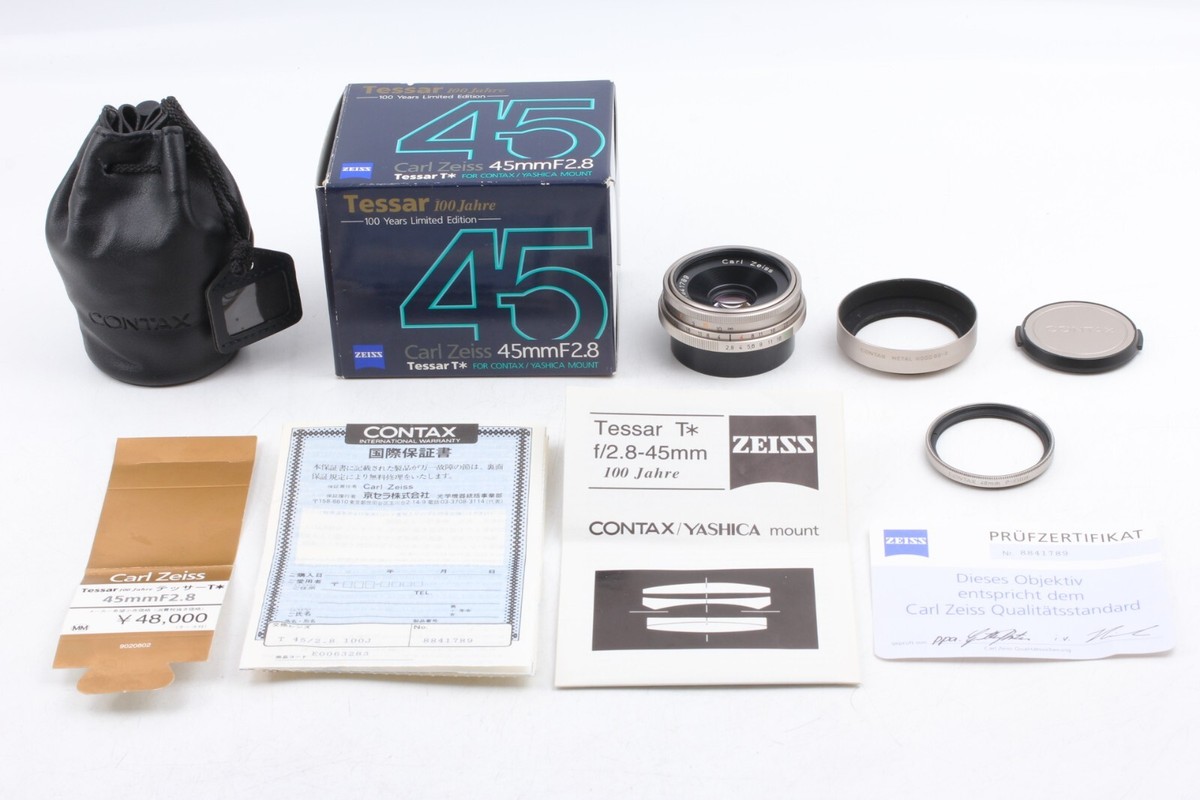極美品 CONTAX Tessar T* 45mm F2.8 100 Jahre Top Mint/ in Box] CONTAX Carl Zeiss Tessar 45mm f/2.8 100 Jahre