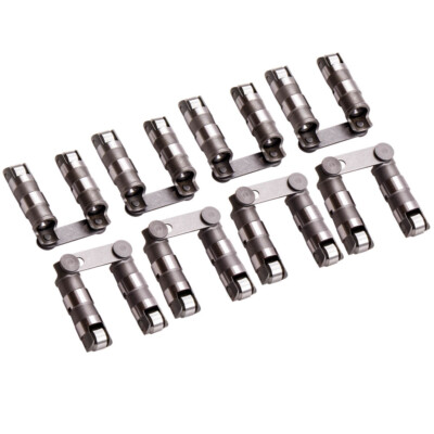 16 x Hydraulic Roller Lifter + Link Bar Small Block for Chevy SBC 350 265-400