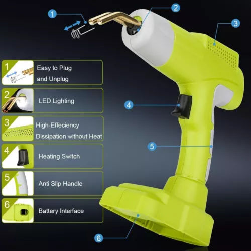 80W Cordless Plastic Welder Kit for Ryobi One+ Plus 18V Li-ion Battery Portable - Bild 2 von 7