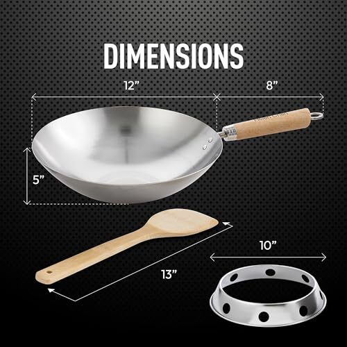 Helen's Asian Kitchen Carbon Steel Wok Stir Fry Pan, Assorted Sizes , Styles - Picture 41 of 54