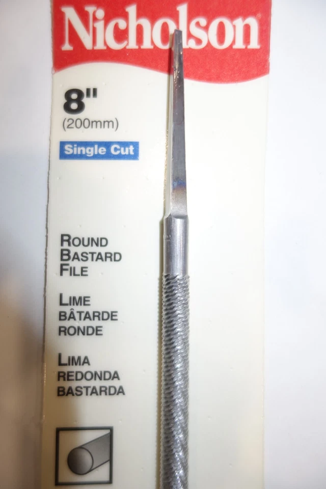 Vintage Nicholson 21853 Round Bastard File Single Cut 8" - Made in The USA - Image 2 of 4