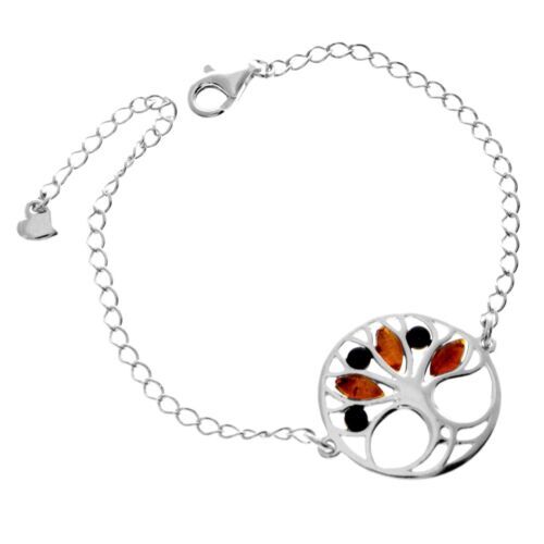 Tree of Life Adjustable Silver Bracelet with Amber - GL535 | eBay