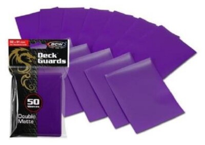 BCW PURPLE Deck Guard Matte Sleeves Protector Gaming Cards PVC/Acid Free 2 Packs