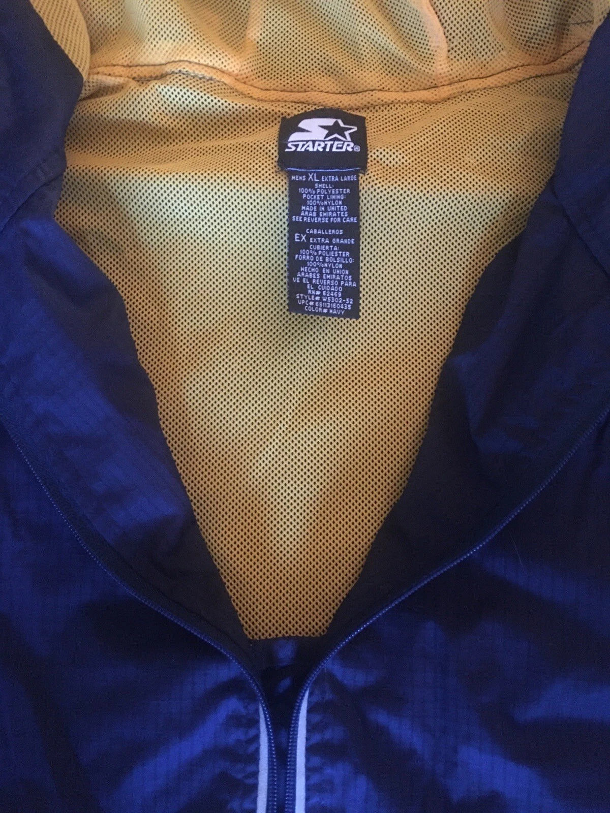 COACH Felpa con cappuccio da uomo Starter Windbreaker pullover giacca da allenatore XL esclusa