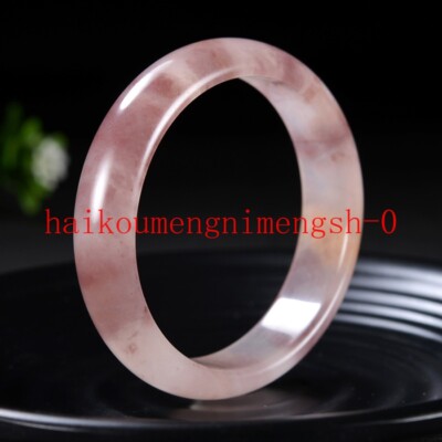Certified Grade A 100% Natural Rose Lavender Golden Silk Jade Bangle Bracelet