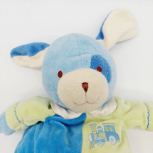 Prestige Stuffed Plush Baby Blue Yellow Puppy Dog Musical Crib Pull Toy 11" - Picture 2 of 7