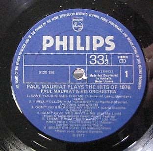 1977 黑膠唱片 PAUL MAURIAT Plays The Hits Of 1976 LP All by Myself - Picture 3 of 3