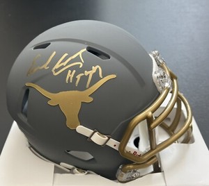 Earl Campbell Signed Mini Helmet Inscribed HT 77 Beckett COA Texas Longhorns