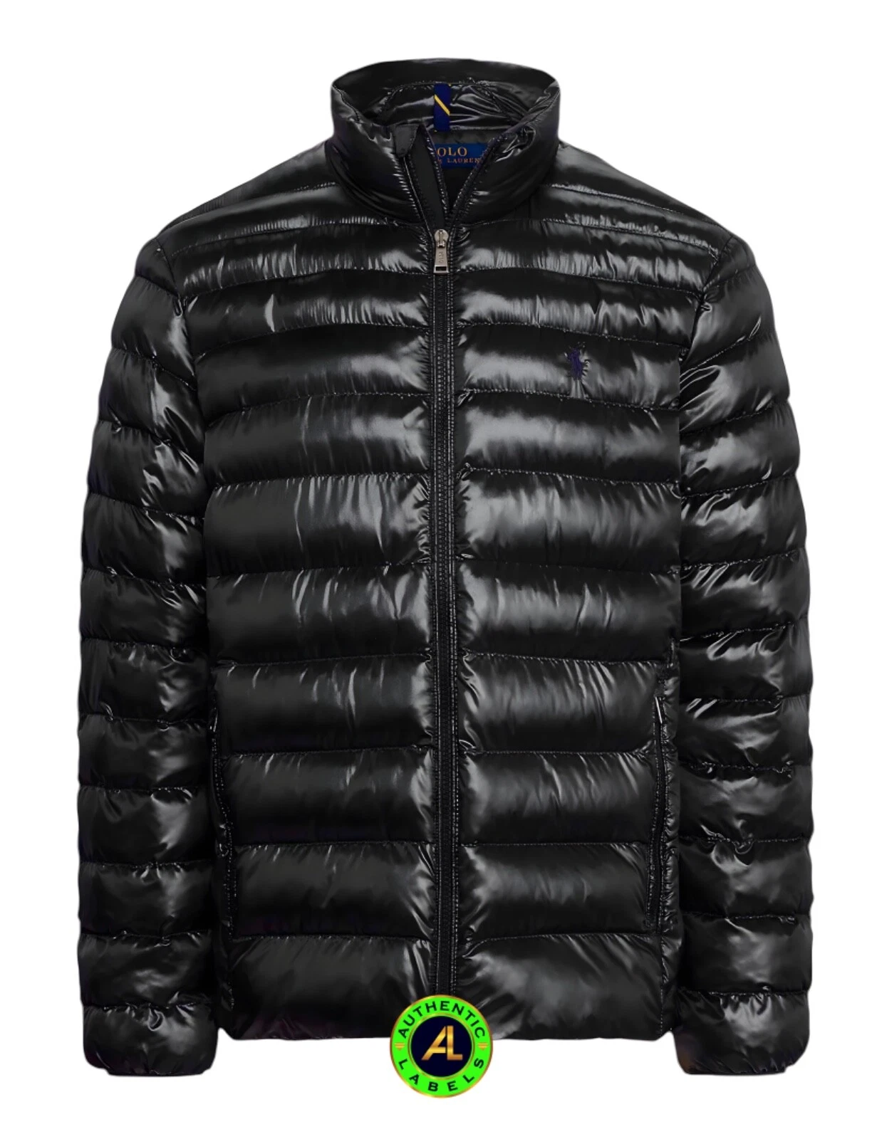 Polo Ralph Lauren Men’s Black Glossy Insulated Packable Jacket MEDIUM RRP £349