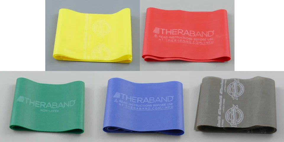 latexfrei Thera-Band Theraband Übungsband Fitnessband für Allergiker 5 Farben -
