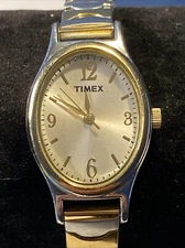 Timex Quartz Watch CR1216 P4 Stainless Steel Flex Band New Battery
