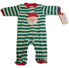 Carter's Christmas Pajamas Newborn NEW Footed 1-piece NB Baby Santa Claus Stripe