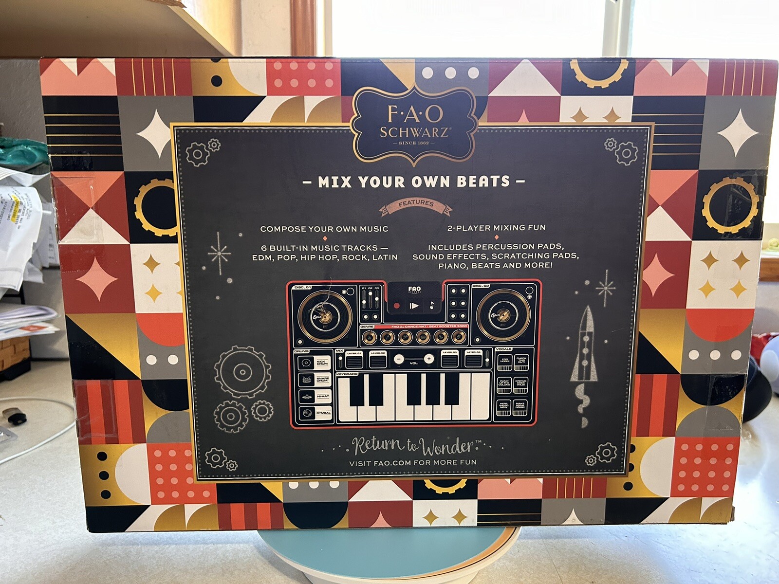 FAO Schwarz DJ Mixer Mat with Piano Keyboard Floor Toy New eBay
