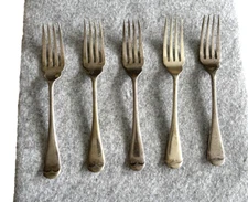 Viners Of Sheffield Silver Plate Lot of 5 Forks 6 3/4" Fiddle Shaped