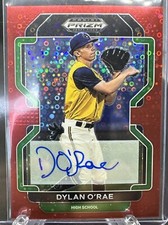 2022 Panini Prizm DP Baseball Dylan O’rae Base Prizm Red Donut Circles Auto /99