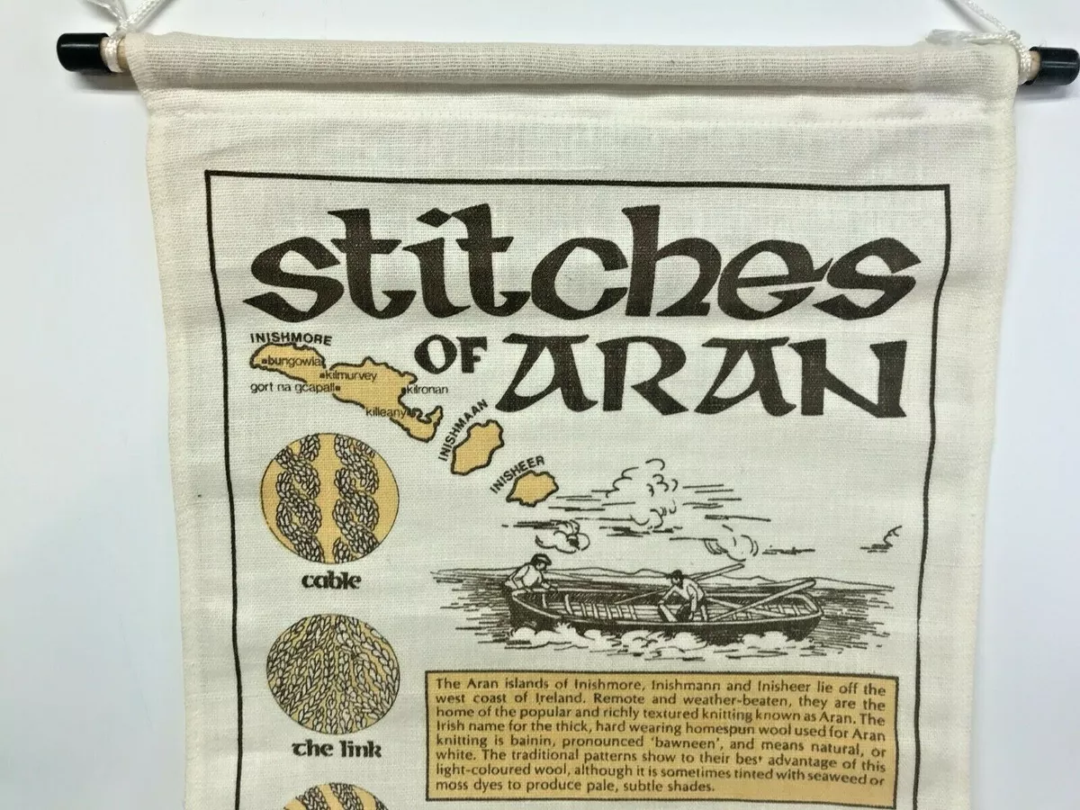 VINTAGE IRISH LINEN TEA TOWEL HANGER