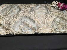 4 PC Set KING pillow shams & EURO shams CHEZMOI Seville Blue Gold medallion