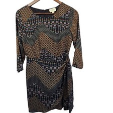 Everly Floral Scoop Neck 3/4 Sleeve Shift Dress Small