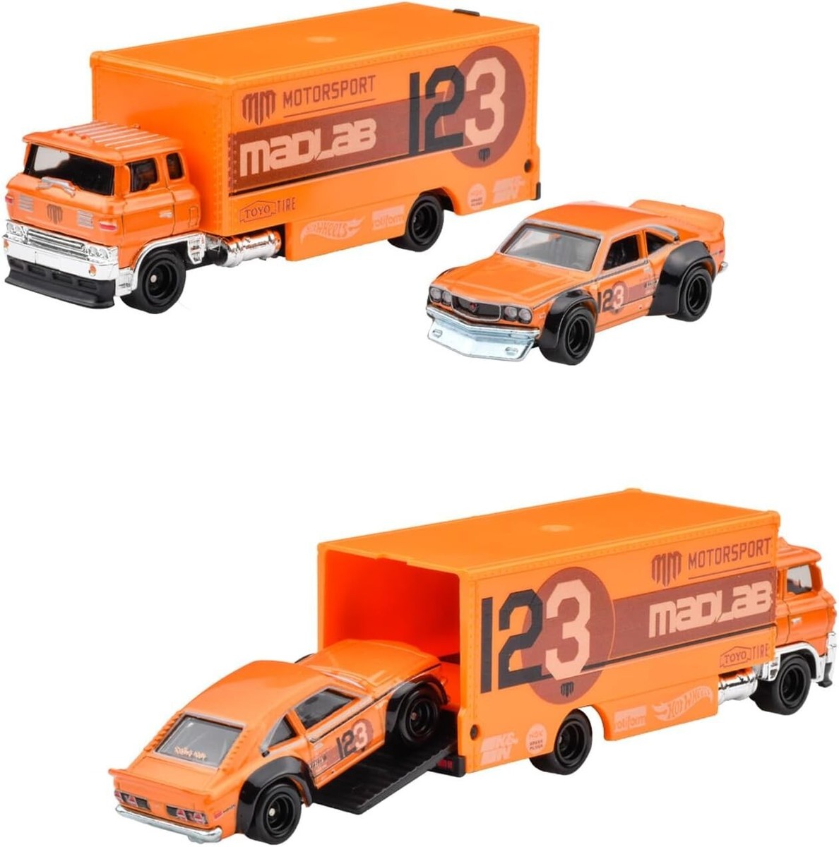 Hot Wheels Team Transport - Nissan 35GT-RR | Gruppo 4 | Mazda RX3