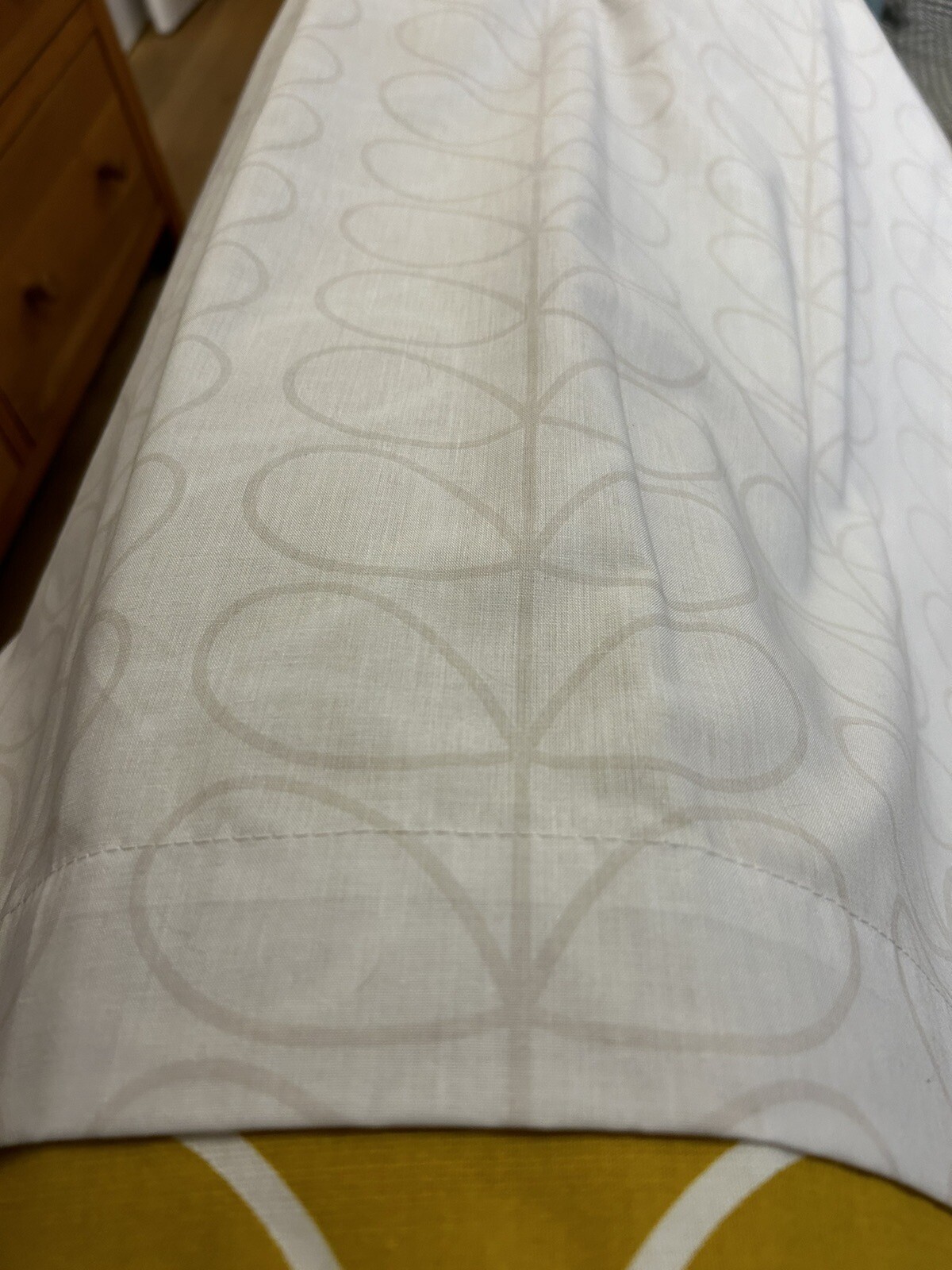 Orla Kiely Linear Stem Curtains X 2 Eyelet Mustard. Lined Approx 6