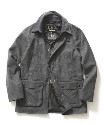 Barbour Mallalieus Wool Bedale Tweed Jacket 34 Gray Men
