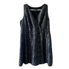 Lane Bryant A-Line Cocktail Dress Womens 16 Multicolor Embossed Surplice Evening