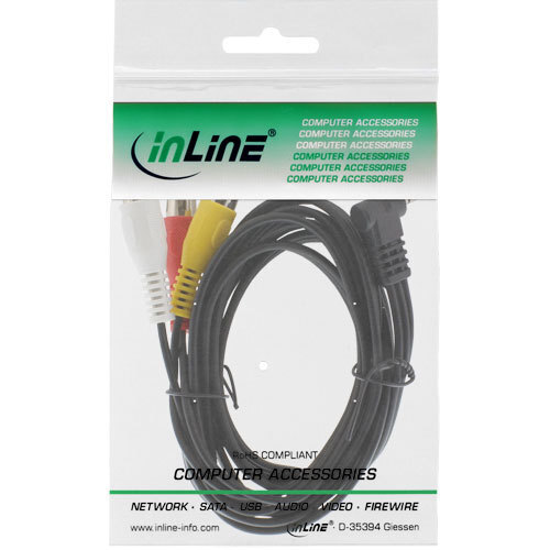 Thumbnail - Inline Audio/video Kabel 3,5mm Stecker Auf 3xcinch Für Digi-cam