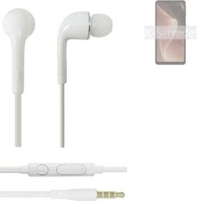 Kopfhörer für Sharp Aquos Sense7 Plus headset Ohrstöpsel in ear plug weiß