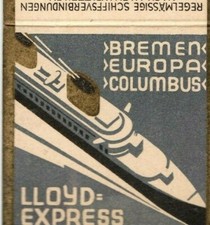 Nord Deutscher Lloyd Bremen Express Cruise Line - Table Standee w/ Gilt