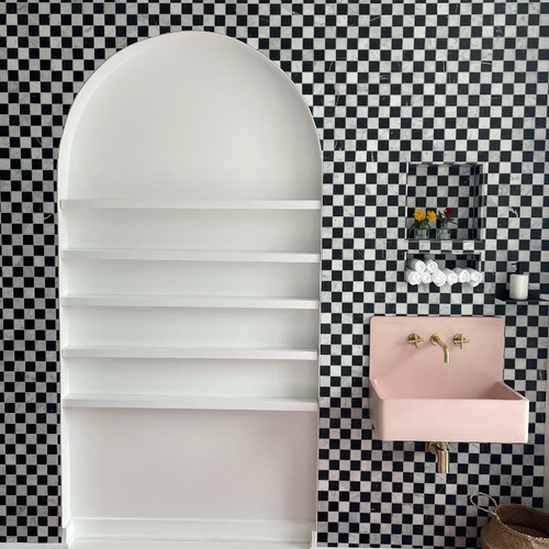 C251XH Carrara White Black Marble Checkerboard Chess Mosaic Tile Honed - Picture 8 of 8