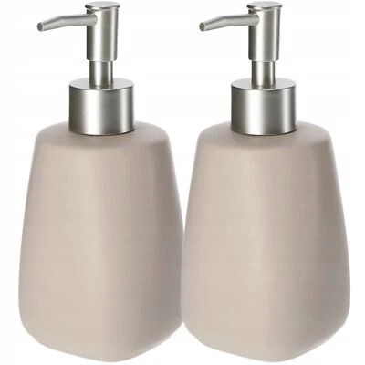 Distributeur de savon KADAX avec pompe, en céramique, distributeur, beige, 2 ... - Photo 1/4