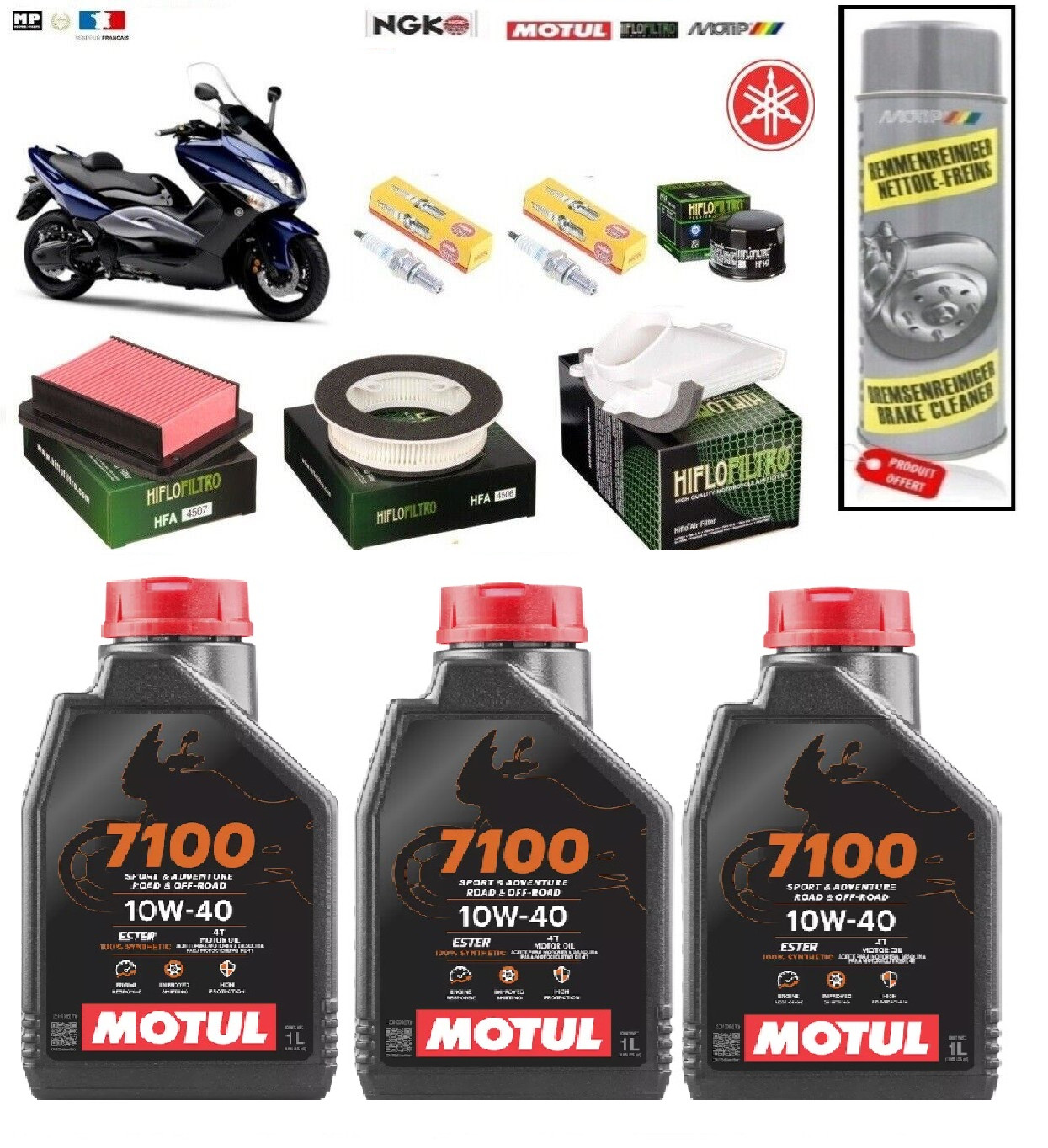Kit Vidange YAMAHA TMAX 500 Optimise les Performances Moteur avec Motul 7100 10w40