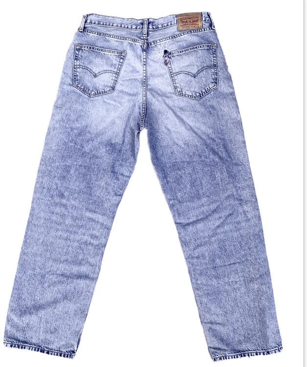 Levi's Men's 34x32 Stay Loose Jeans ‘Jig Hook’ Blue Victory/Peace Fingers Patch