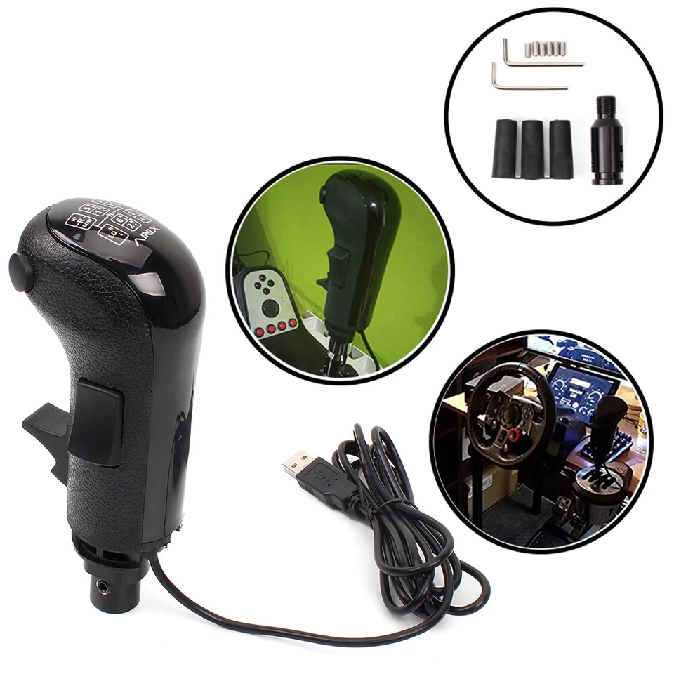 USB Games Gear Shift Shifter Knob ATS ETS For Logitech G25 G27 G29 TH8A FANATEC - Image 2 of 4