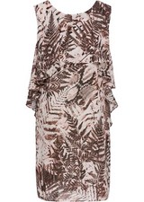 Gemustertes Kleid mit Cape Gr. 40 Braun Rosa Cocktailkleid Freizeitkleid Neu*