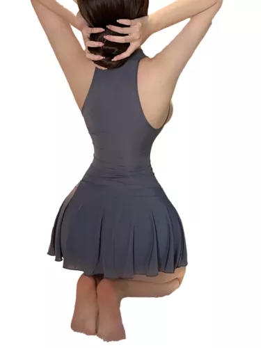 Women's Sexy See Through Bodycon Dress Open Bra Sleeveless Transparent Lingerie - Picture 85 of 94