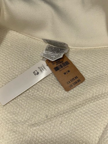 Victoria's Secret PINK Cozy Fleece Half-Zip Pullover Sz M Ivory White Sherpa NEW - Picture 8 of 9