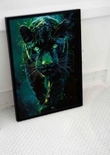 AMAZING BEAUTIFUL BLACK PANTHER JAGUAR POSTER FANTASY AI ART A3 A4 A2 A1 SIZE