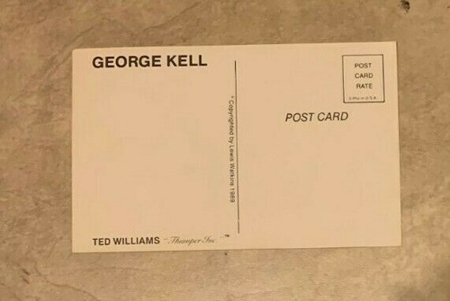 George Kell Detroit Tigers Postcard 1989 Ted Williams Thumper Litho Baseball - Picture 2 of 2