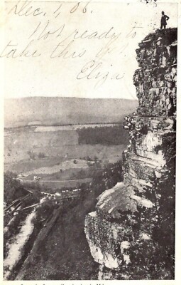 Man Atop Lover's Leap Cumberland Maryland Postcard ca1906