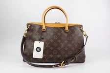 LOUIS VUITTON Pallas MM Monogram Safran Shoulder Handbag 