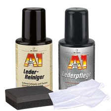 Dr Wack A1 Lederreiniger 250ml 2515 + A1 Lederpflege 250ml 2510 + Schwamm + Tuch