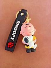 SNOOPY AND CHARLIE BROWN "PEANUTS"- KEYCHAIN/ BACKPACK CLIP-NEXT DAY SHIPPING