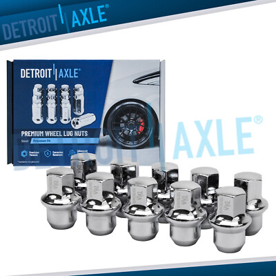 10pc Chrome 12x1.5 Wheel Lug Nuts for 2008-2020 Grand Caravan C/V Town & Country