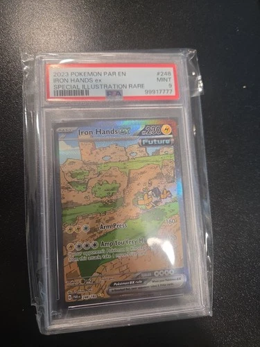 POKEMON PSA 9 2023 SV Paradox Rift Iron Hands ex 248/182 SIR (STOCK PHOTO