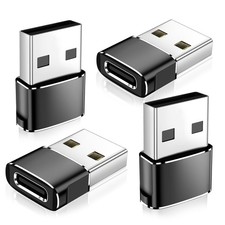 4 Pack Type C Female to USB A Male Charger Converter for iPhone Galaxy