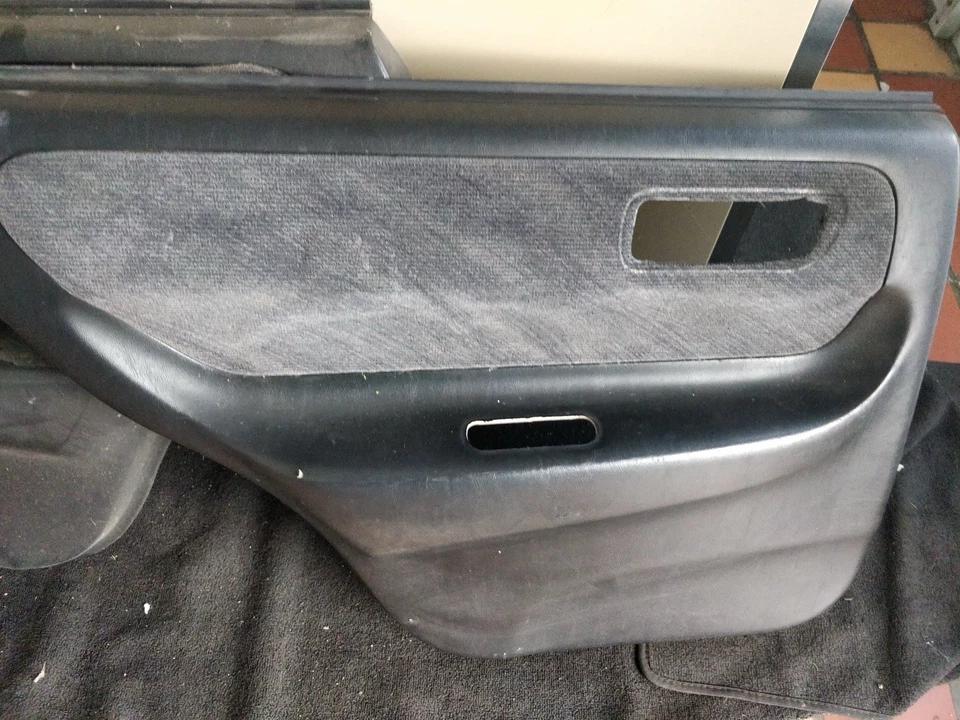 94-01 ACURA INTEGRA 4 PUERTAS TRASERO PAR PANELES TARJETA MOLDURA OEM TELA GRIS Foto 2 de 4