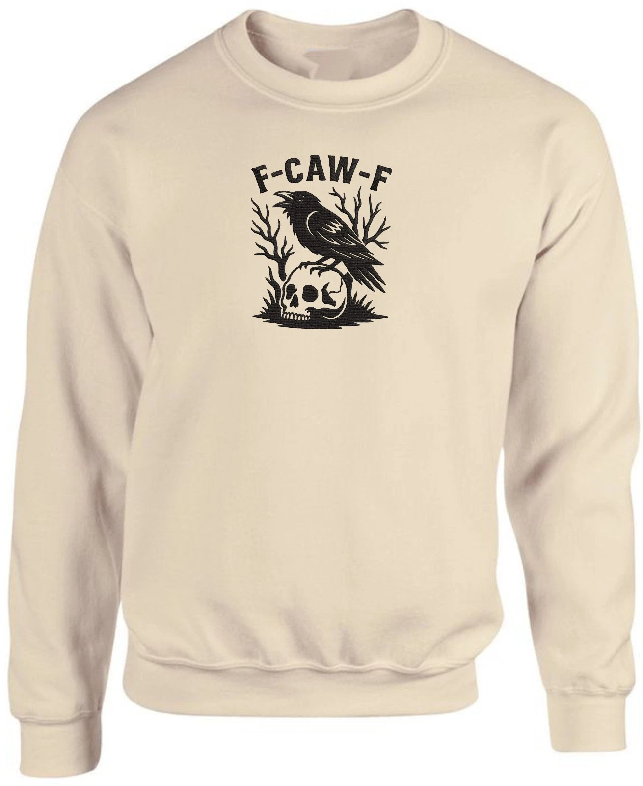 Embroidered Funny Crow Jumper – Unique Bird Sweatshirt